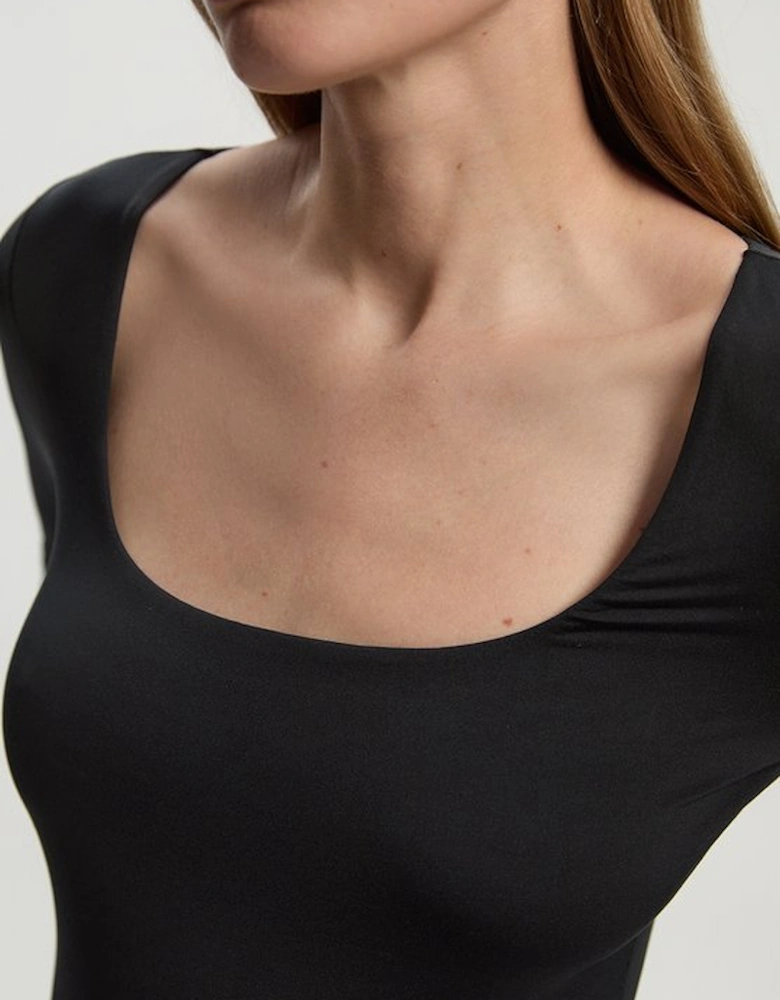 Scoop Neck Long Sleeve Contour Jersey Bodysuit