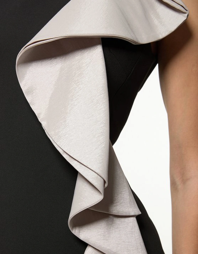 Compact Stretch Frill Detail Mini Dress