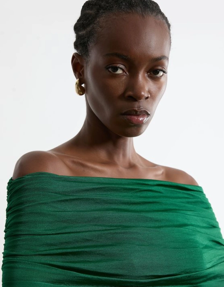 Tall Viscose Blend Slinky Sheer Knit Bardot Maxi Dress
