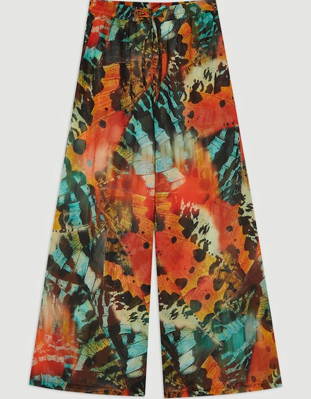 Butterfly Georgette Wide Leg Beach Trouser