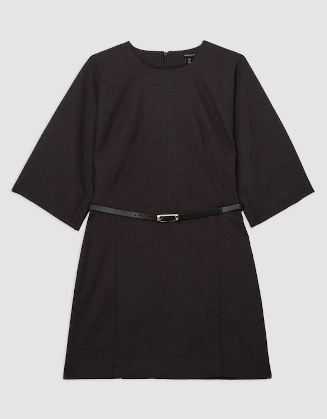Flannel Tailored Belted Dress