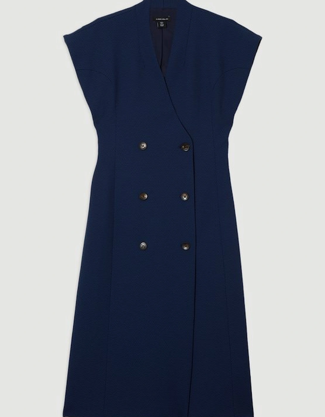 Tailored Textured Double Breasted Midi Dress