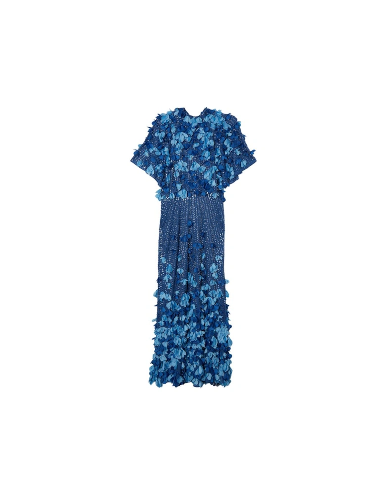 Crystal Applique Angel Sleeve Woven Maxi Dress