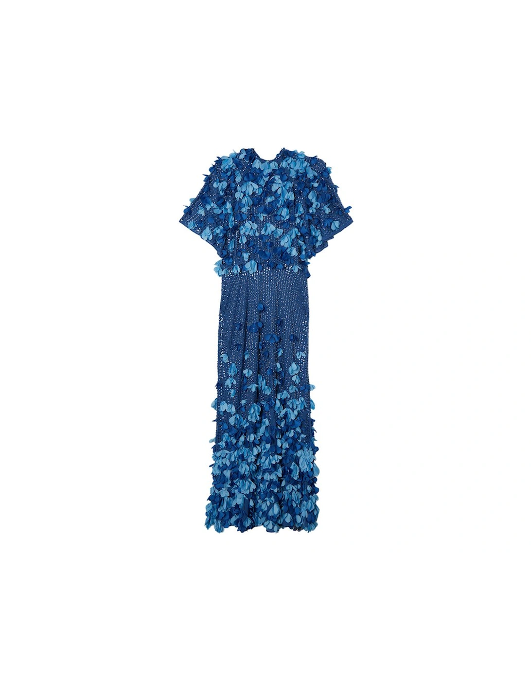 Crystal Applique Angel Sleeve Woven Maxi Dress