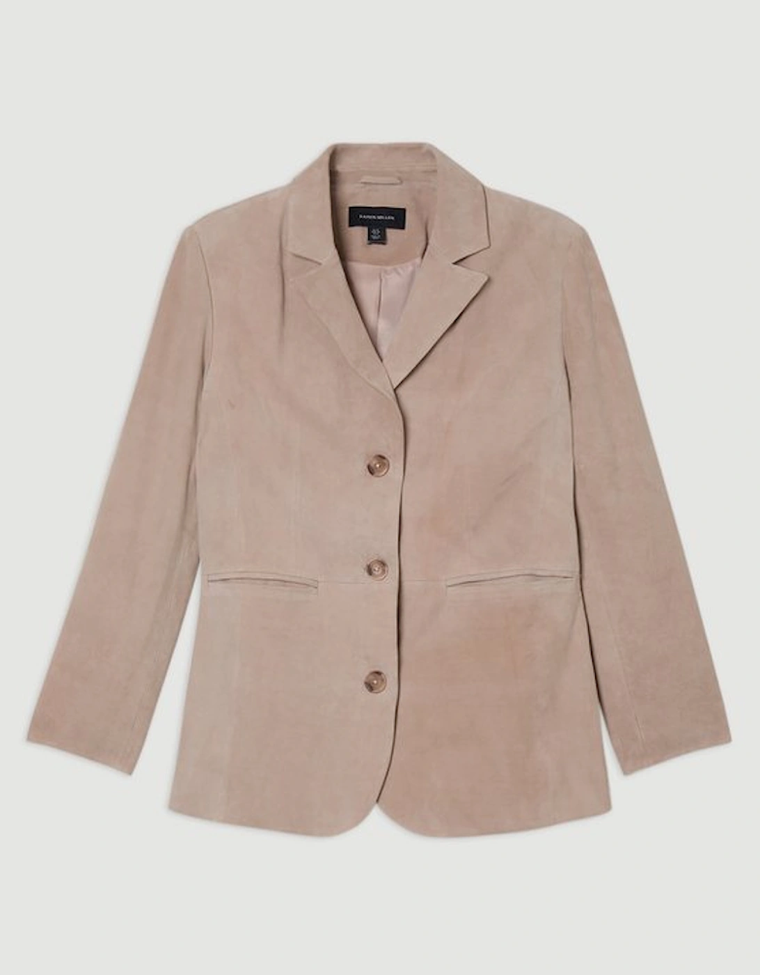 Suede Tailored Single Breasted Blazer