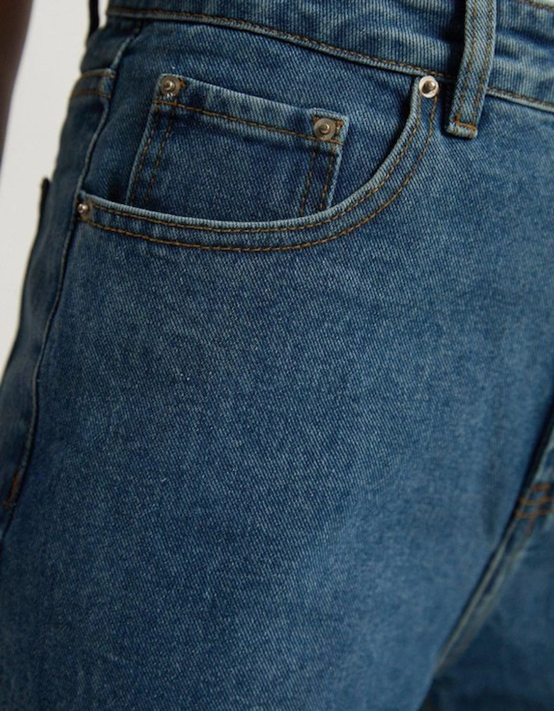 Rigid Denim  High Rise Straight Leg Jean