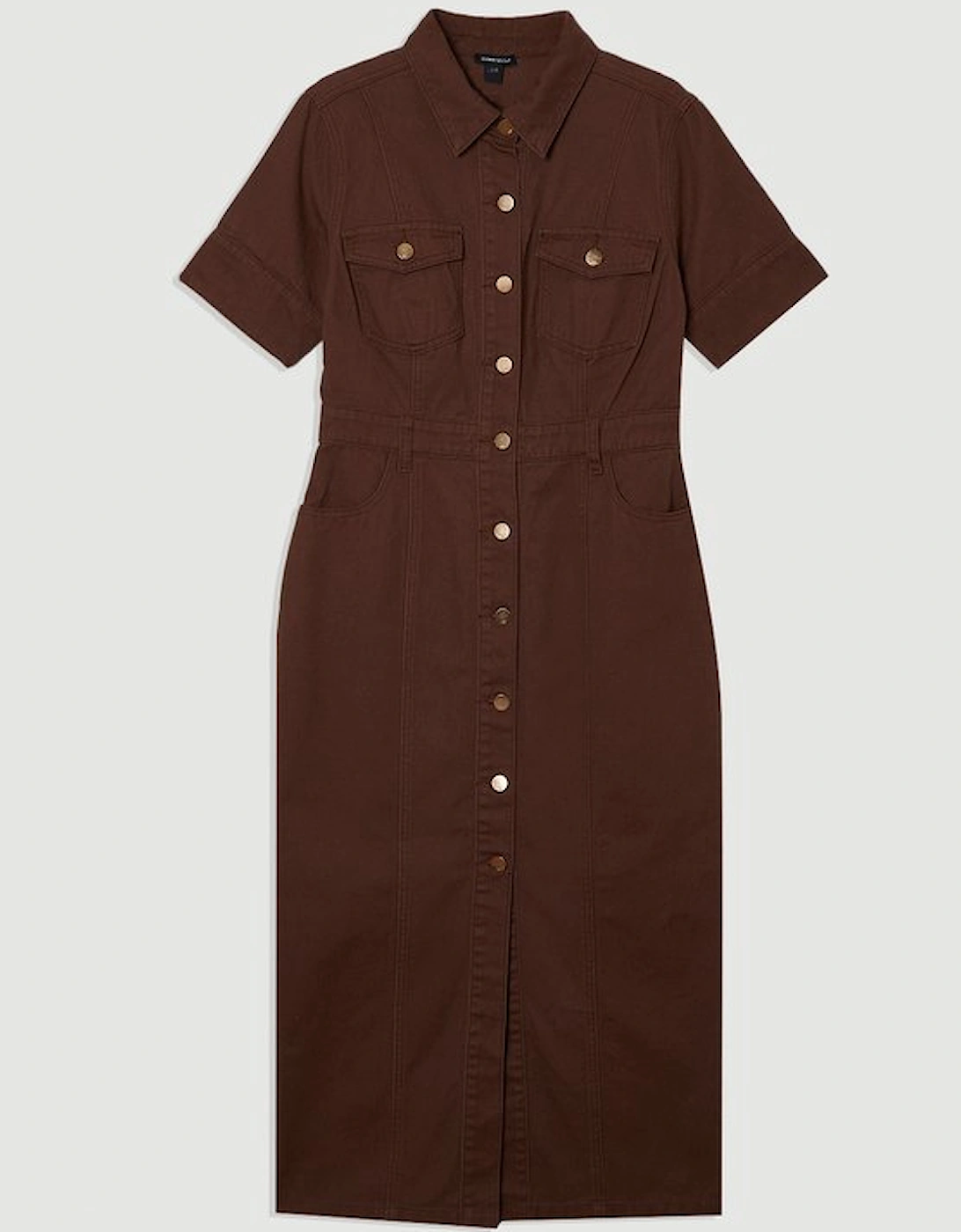 Denim Short Sleeve Shirt Dress