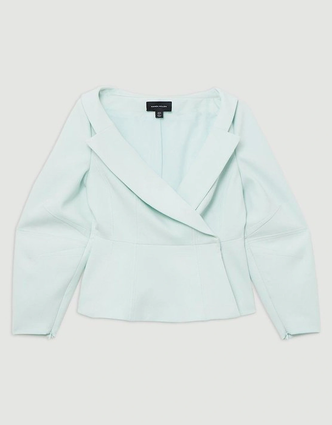 Compact Stretch Tailored Assymetric Peplum Jacket