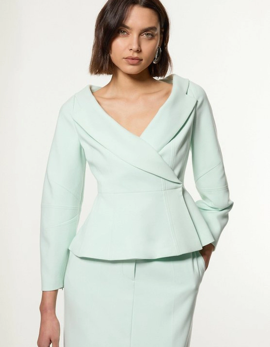 Compact Stretch Tailored Assymetric Peplum Jacket, 5 of 4