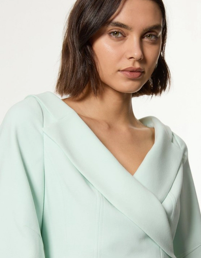 Compact Stretch Tailored Assymetric Peplum Jacket