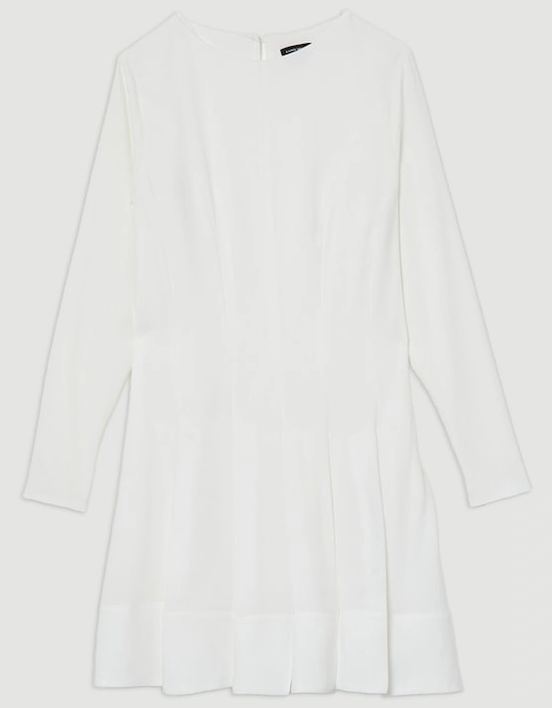 Pleated Long Sleeve Woven Mini Dress