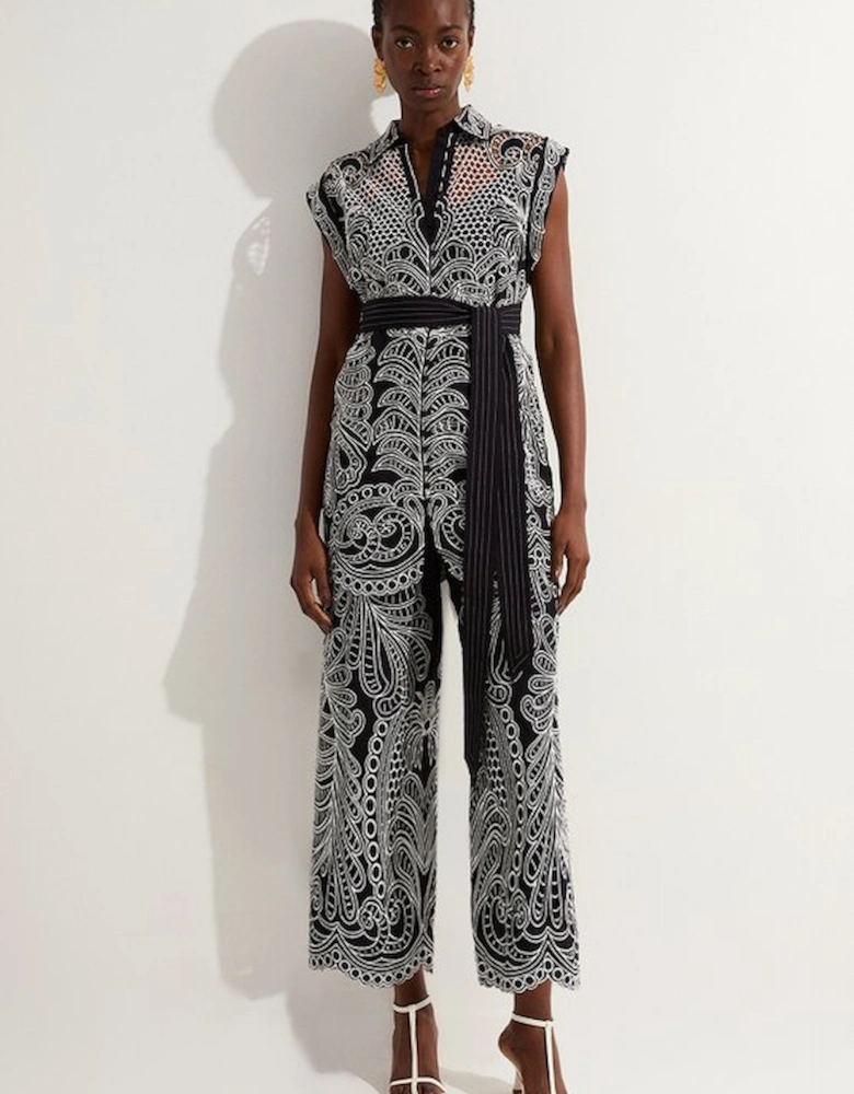 Cutwork Embroidery Woven Trouser
