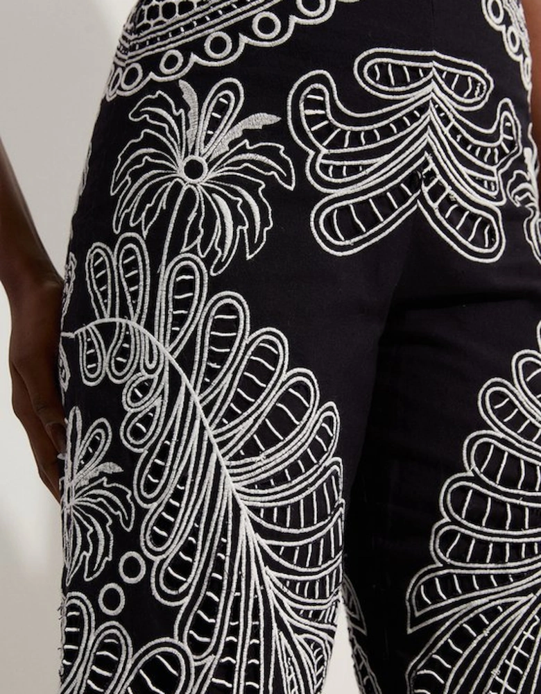Cutwork Embroidery Woven Trouser