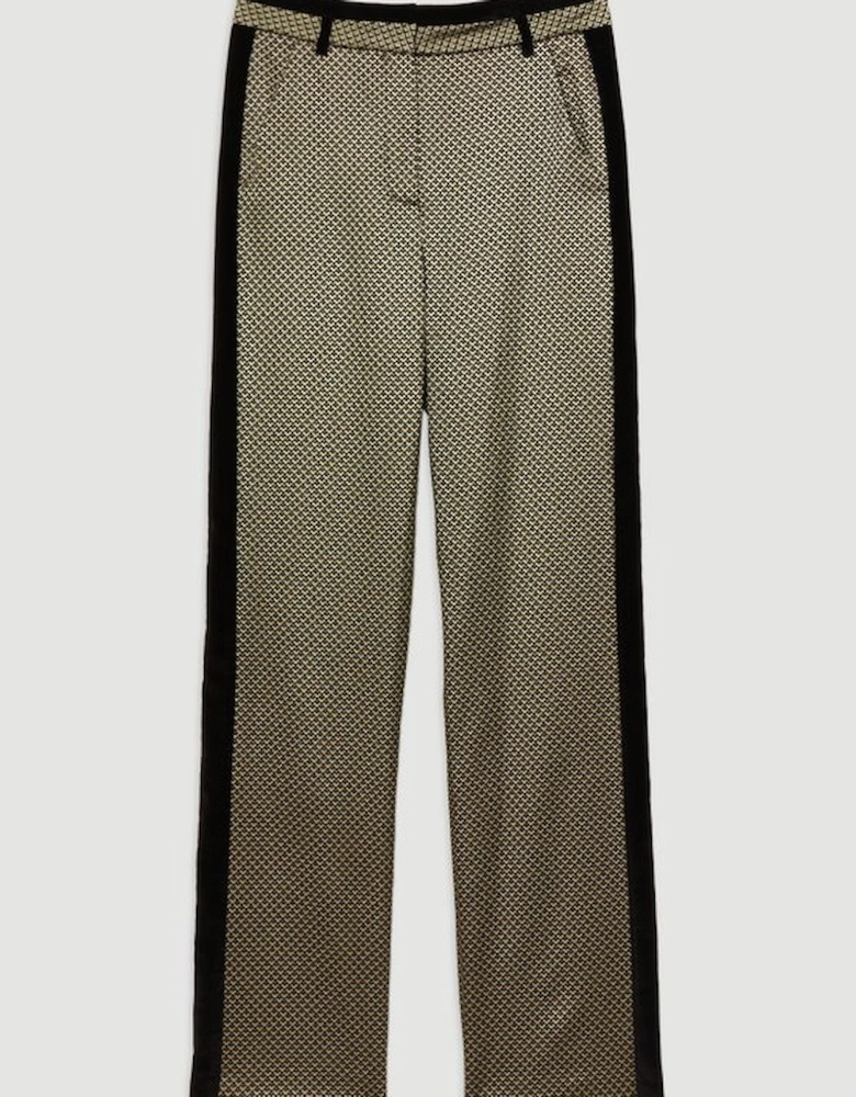 Tall Geo Jacquard Velvet Mix Tailored Trouser