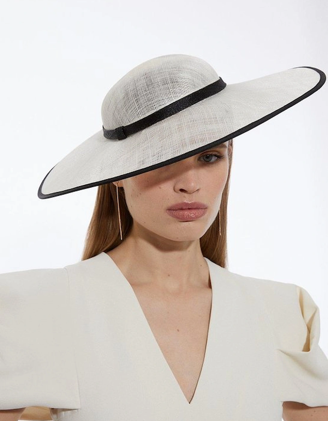 Grosgrain Trim Large Disc Fascinator, 2 of 1