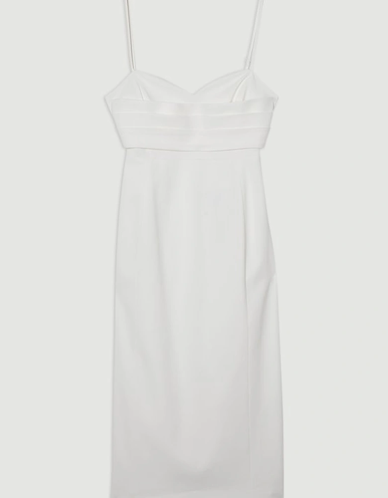 Polished Tailored Corset Detail Midi Dress
