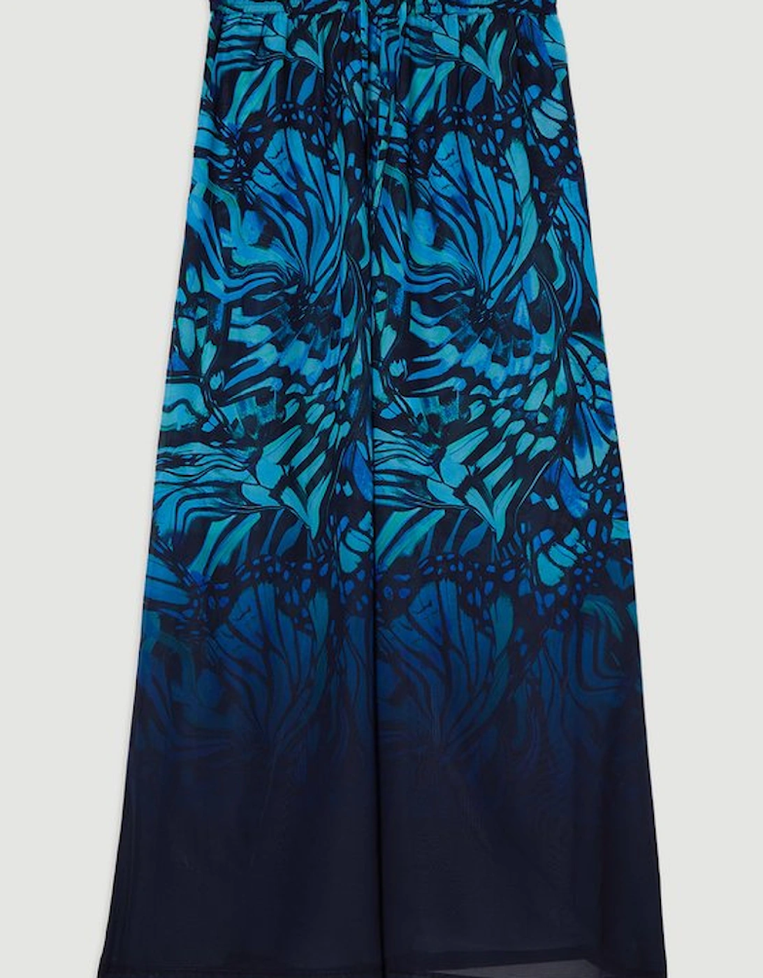 Ombre Butterfly Georgette Beach Wide Leg Trouser