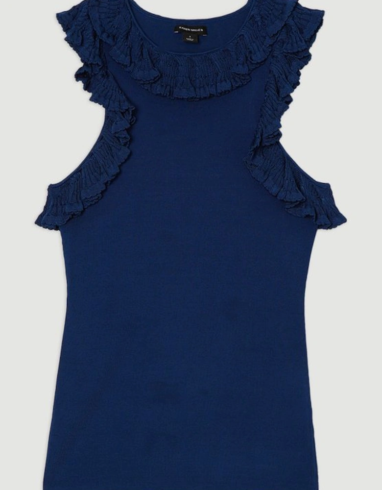 Ruffle Trim Knitted Top