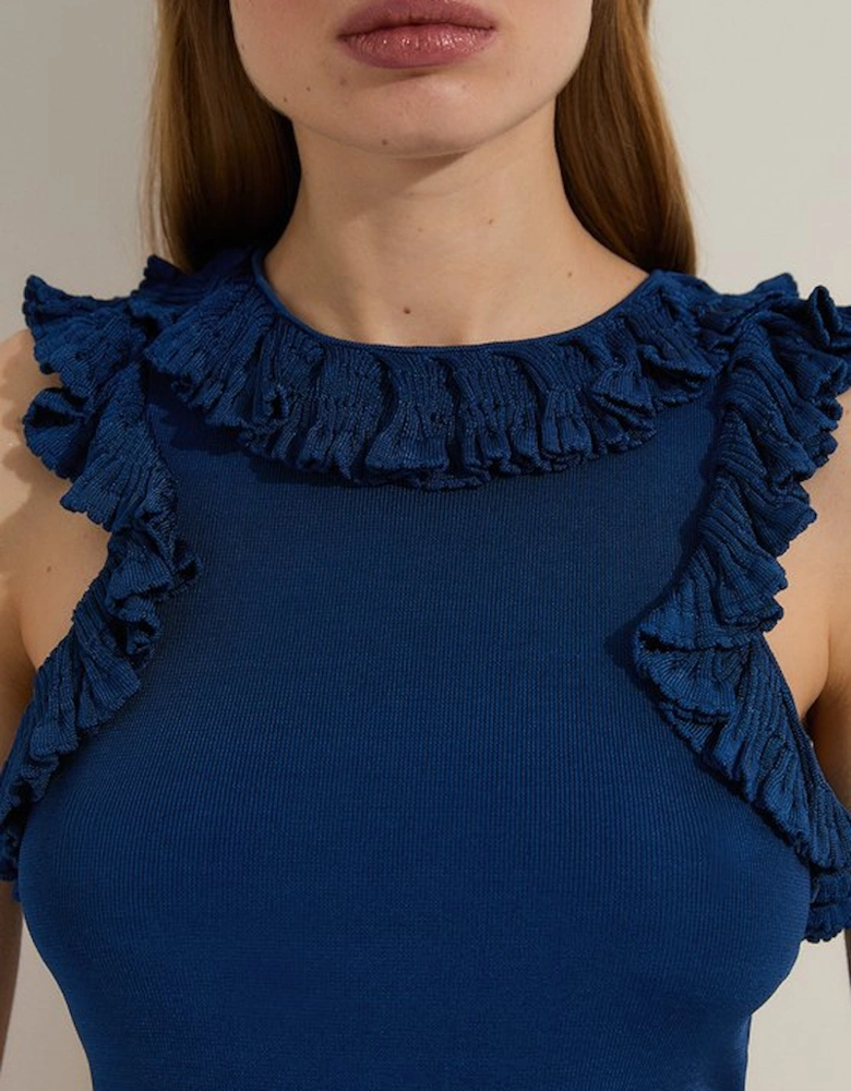 Ruffle Trim Knitted Top