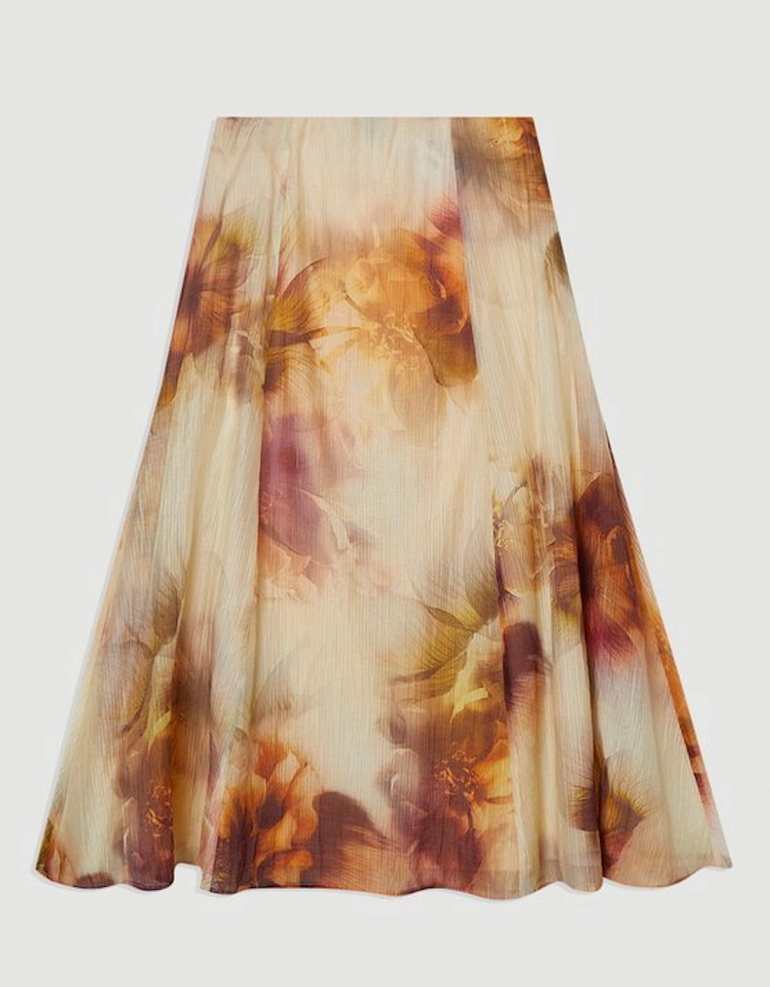 Floral Print Crinkle Georgette Woven Midi Skirt