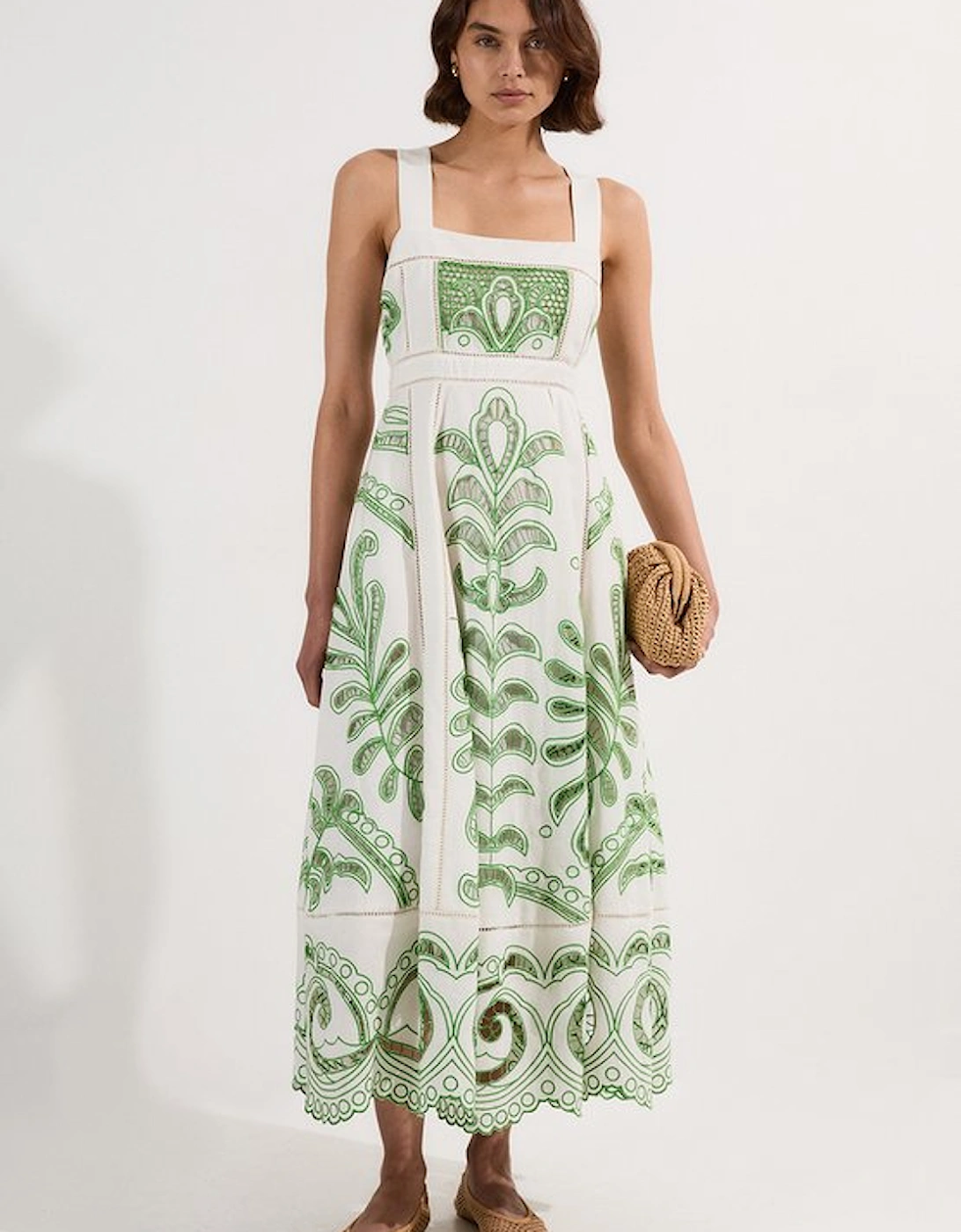 Cutwork Embroidered Woven Midi Prom Dress, 5 of 4