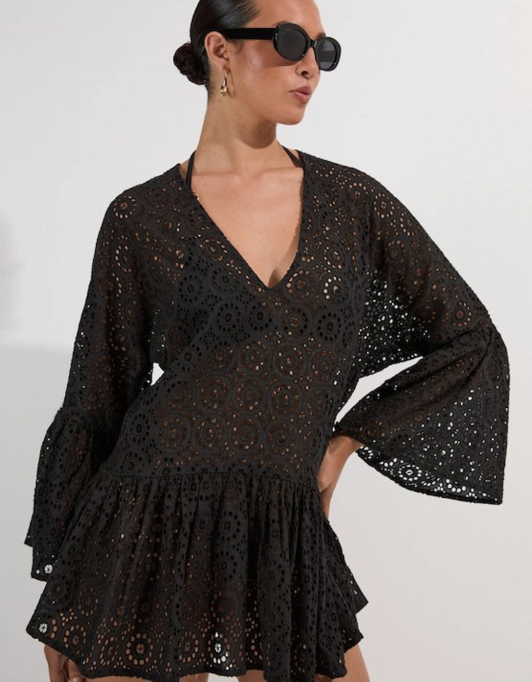 Cotton Broderie Beach Mini Kimono, 5 of 4