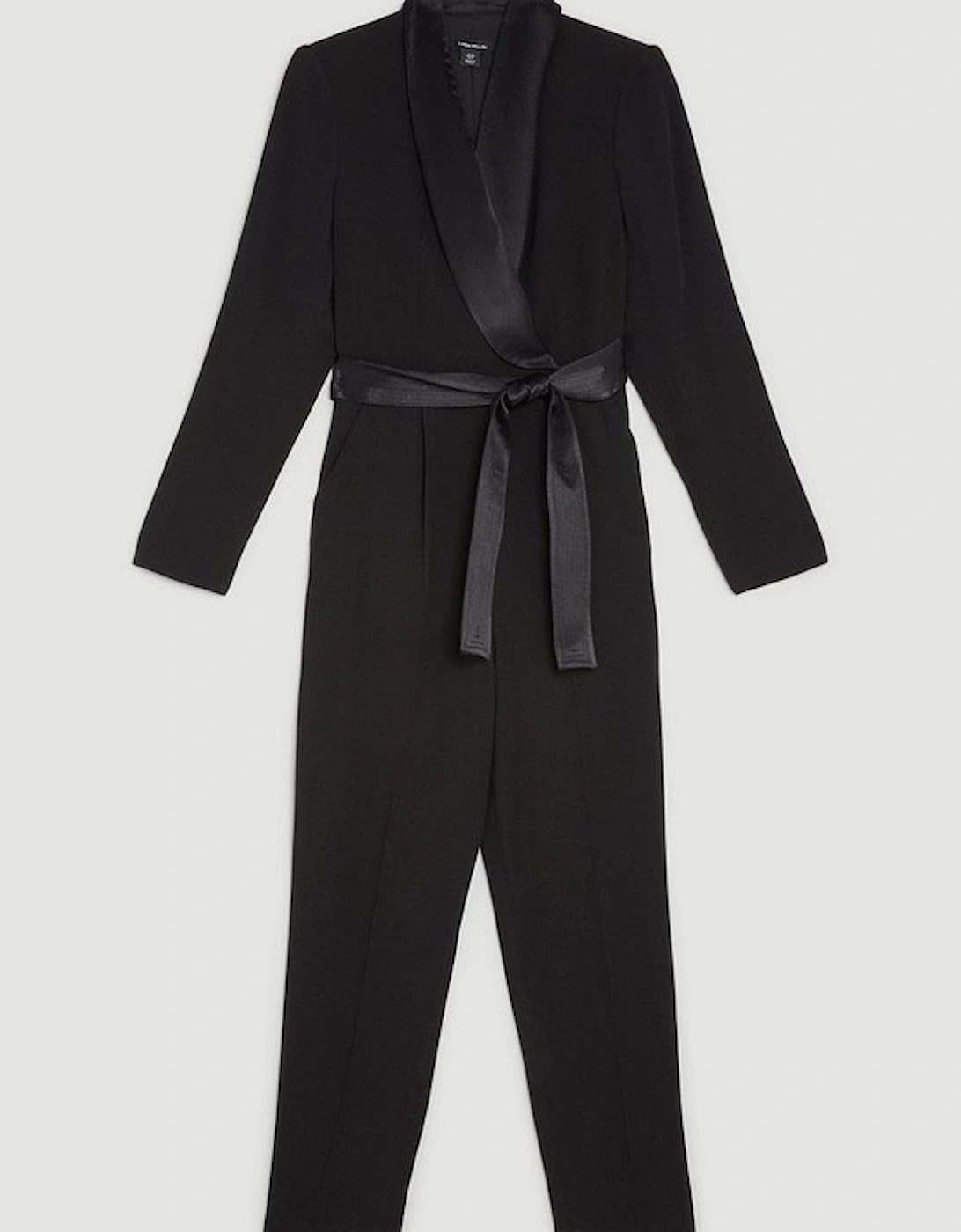Tailored Tuxedo Wrap Jumpsuit