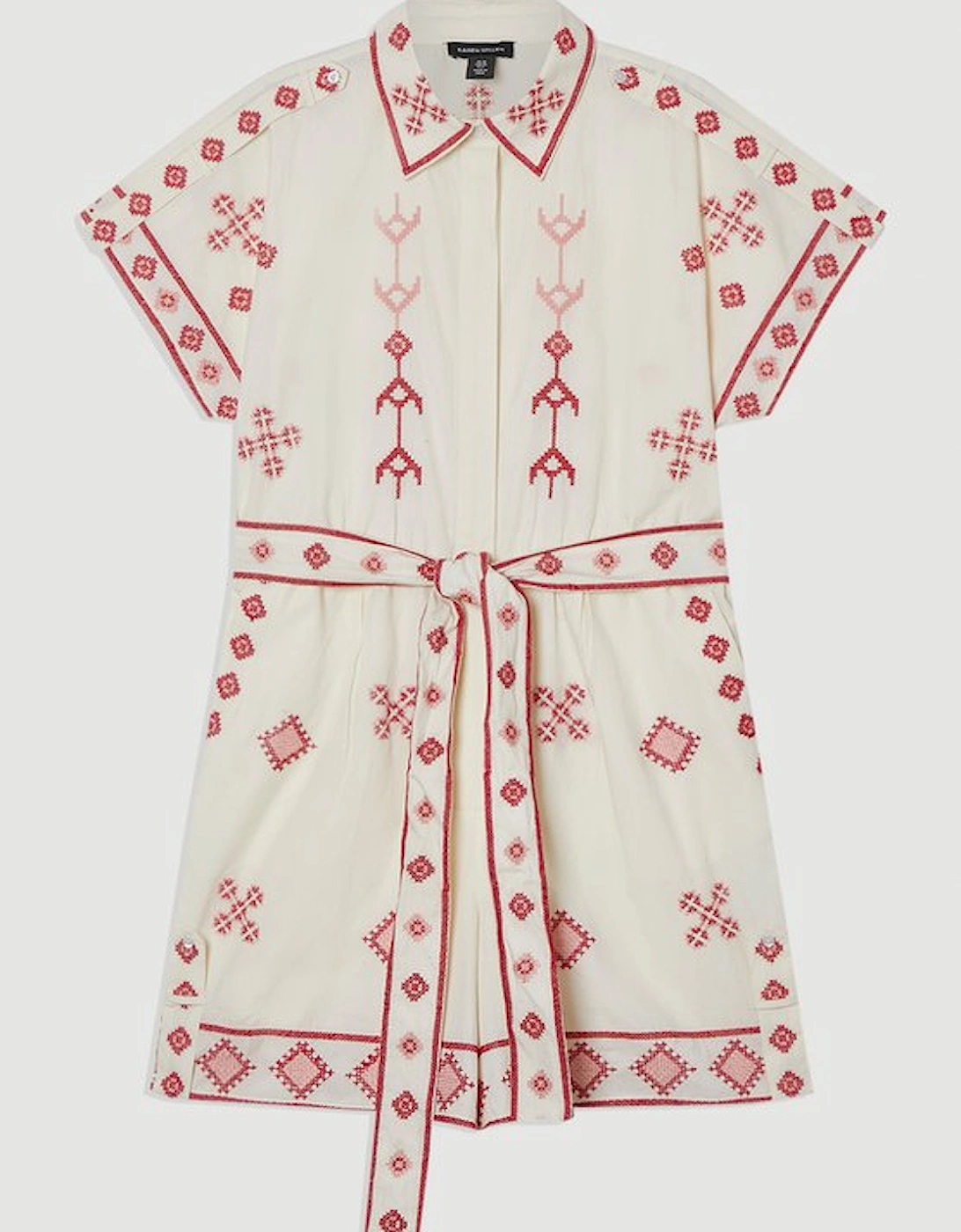 Cotton Embroidered Woven Playsuit