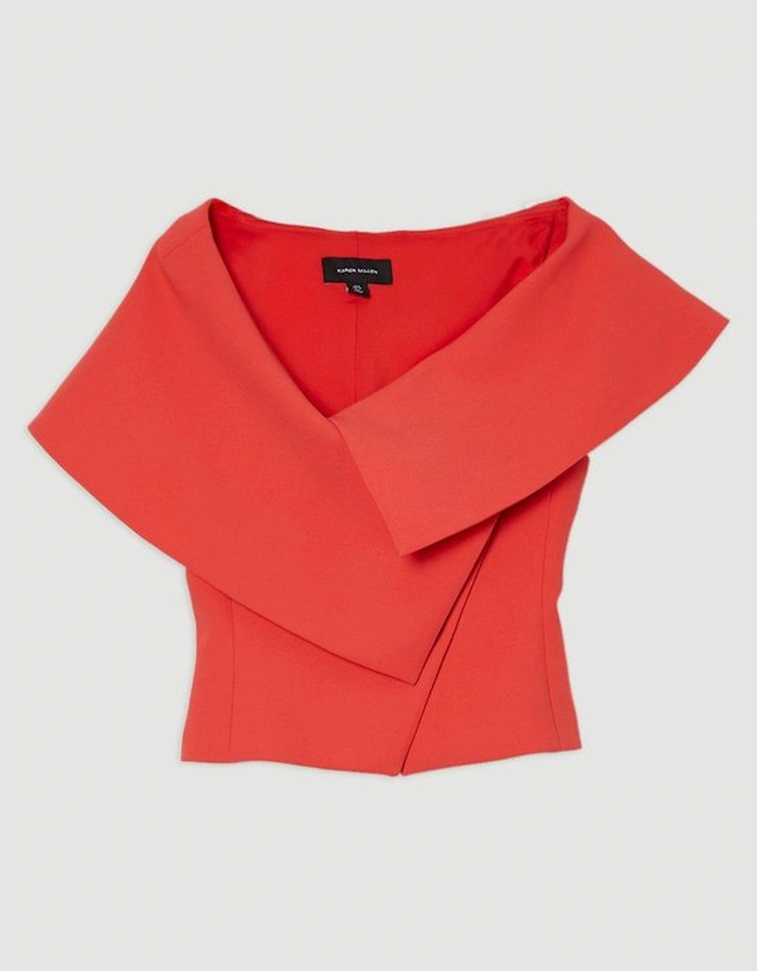 Compact Stretch Assymetric Neck Tailored Jacket