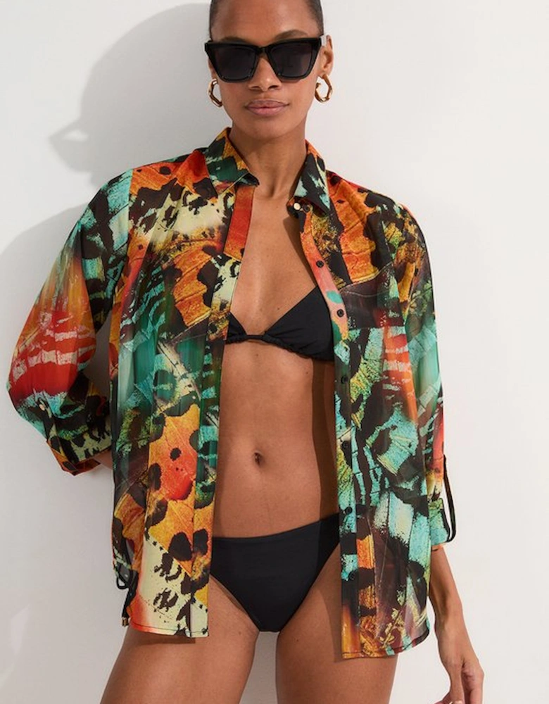 Butterfly Georgette Beach Shirt
