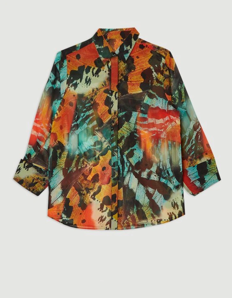 Butterfly Georgette Beach Shirt