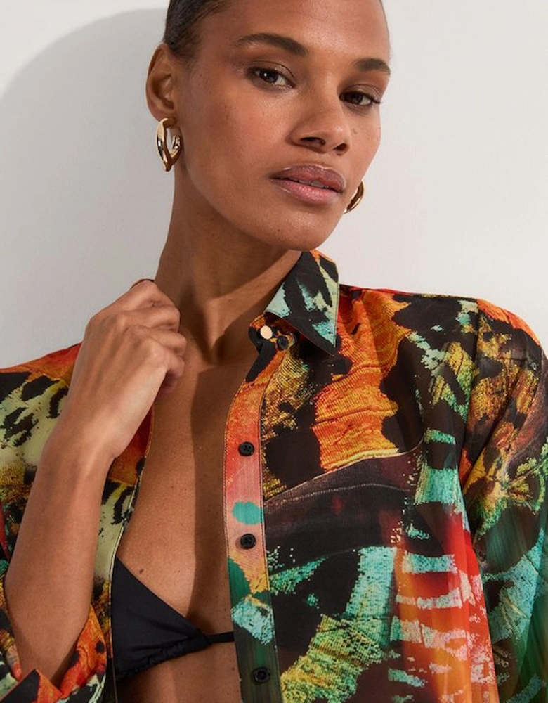 Butterfly Georgette Beach Shirt