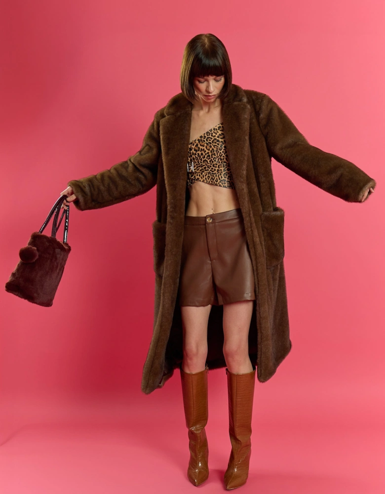 Chocolate Faux Fur Bag