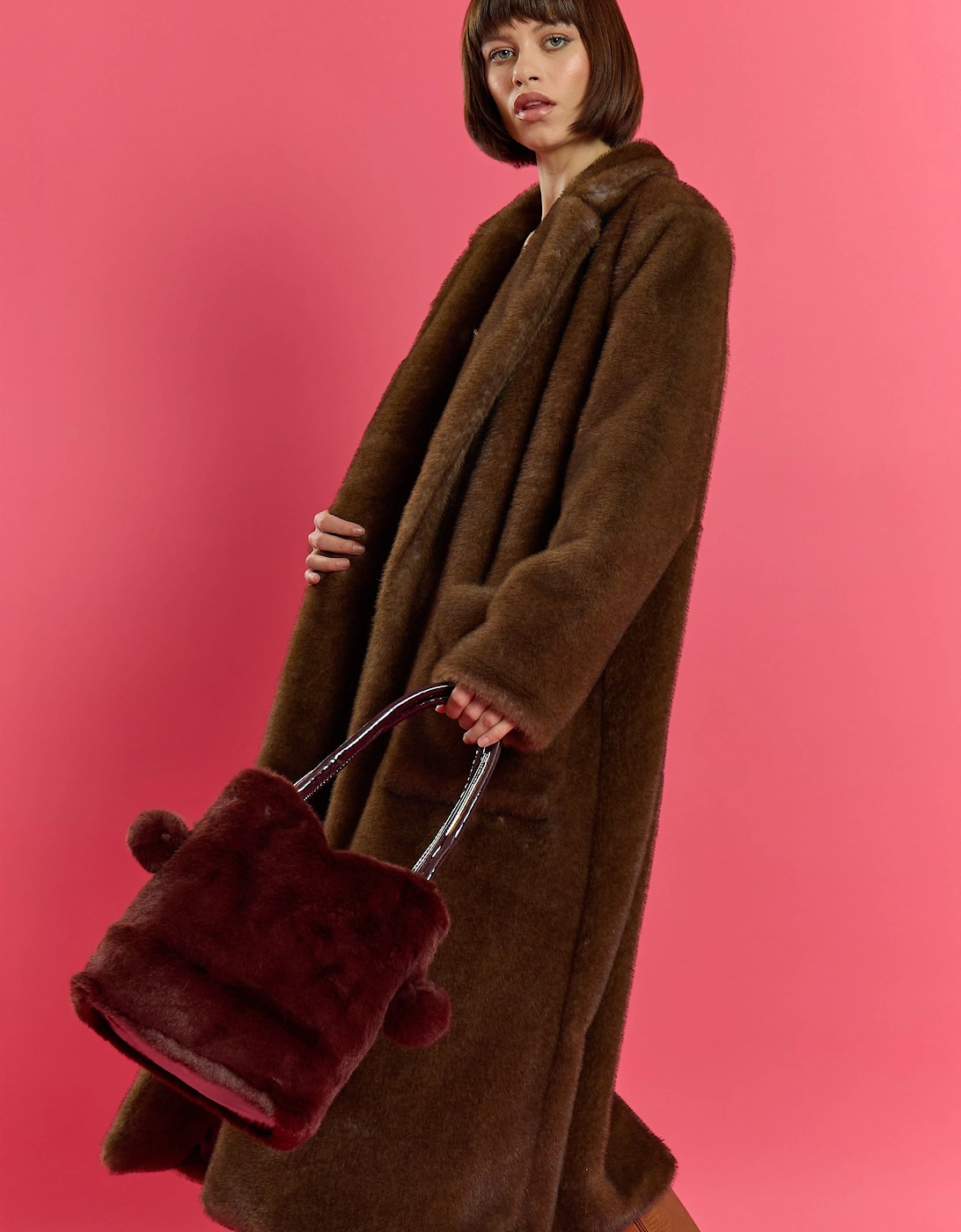 Chocolate Faux Fur Bag, 4 of 3