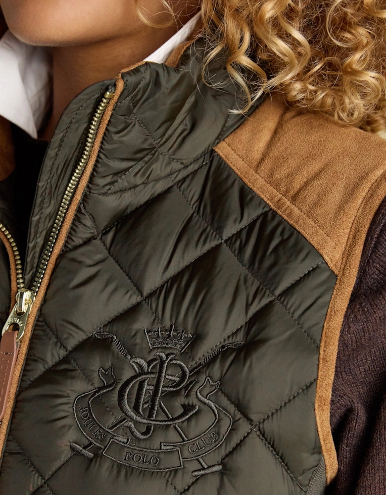 BRAEMAR LUXE Womens Quilted Jacket Green