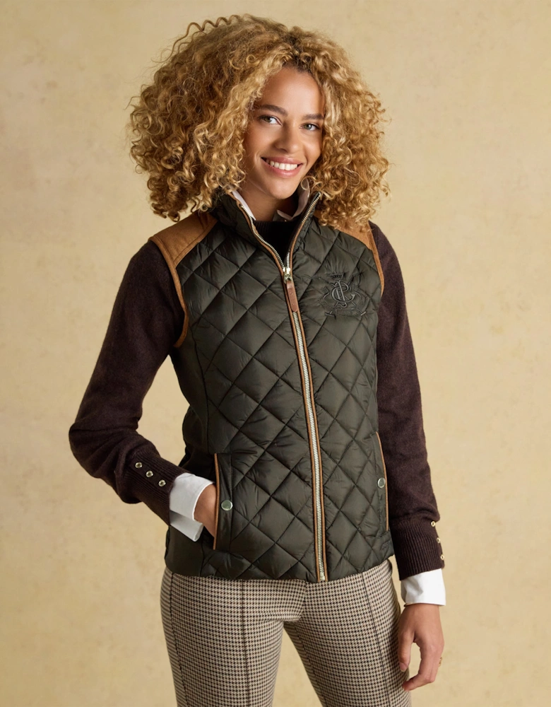 BRAEMAR LUXE Womens Quilted Jacket Green