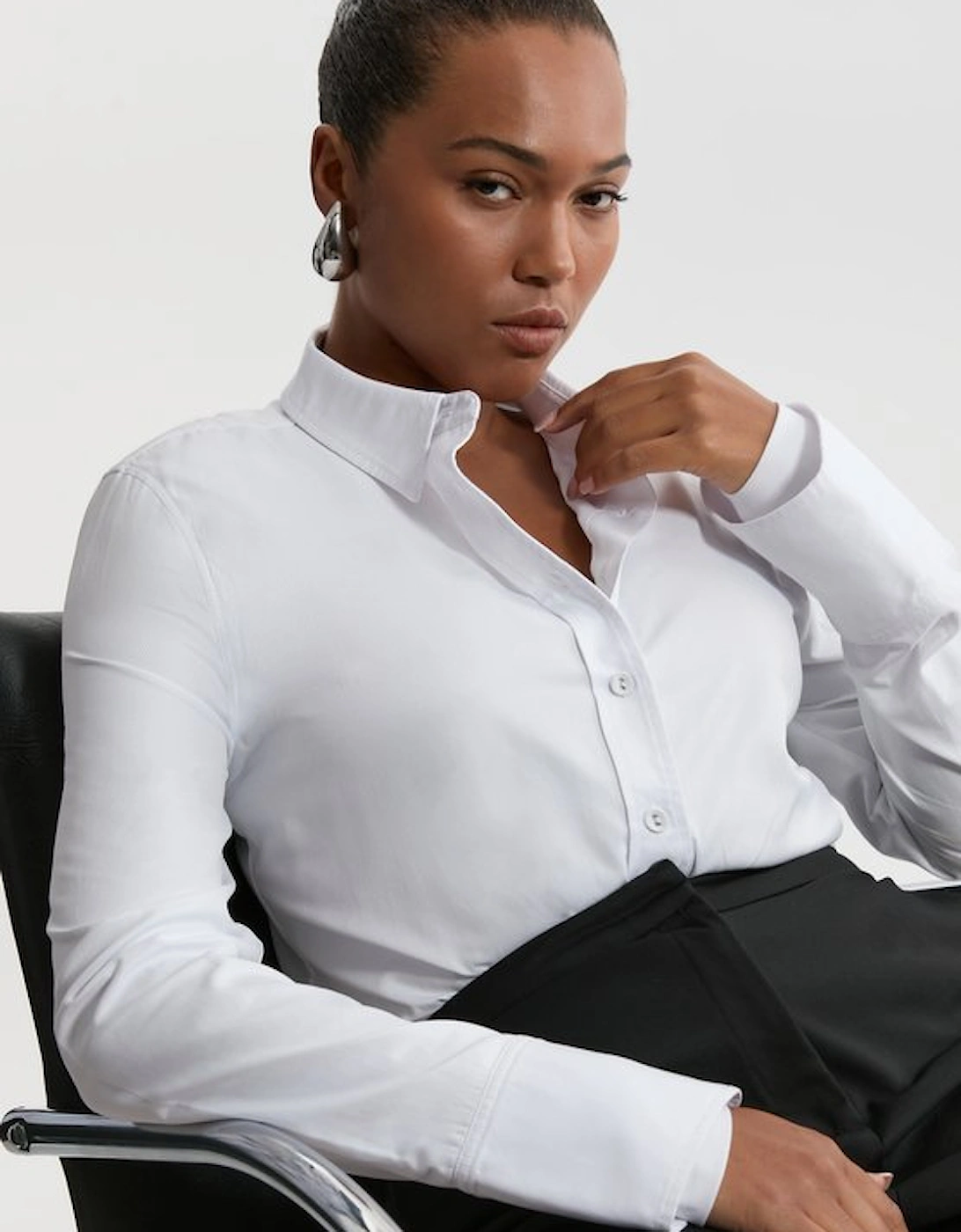 Plus Size Cotton Woven Buttoned Shirt, 5 of 4