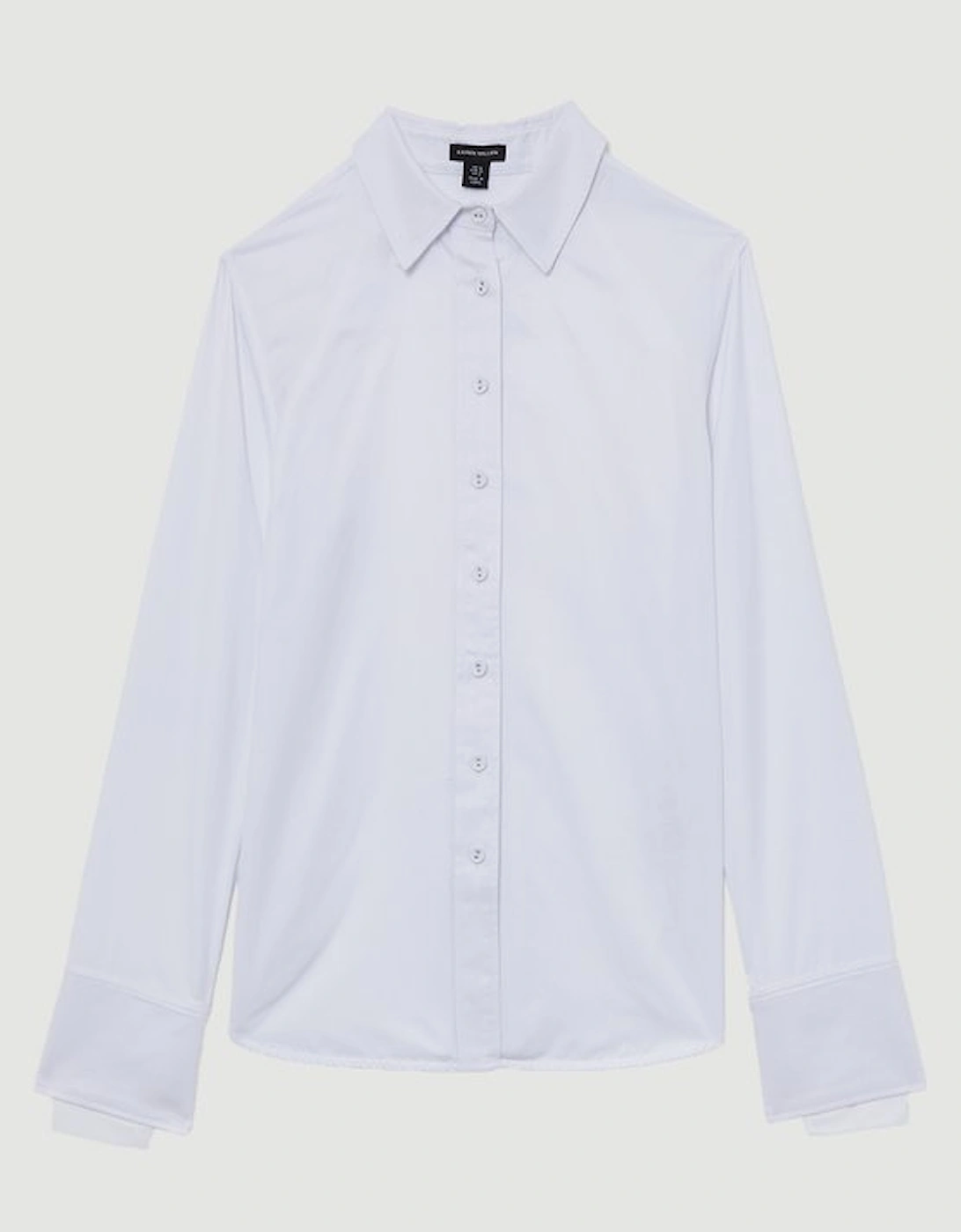 Plus Size Cotton Woven Buttoned Shirt