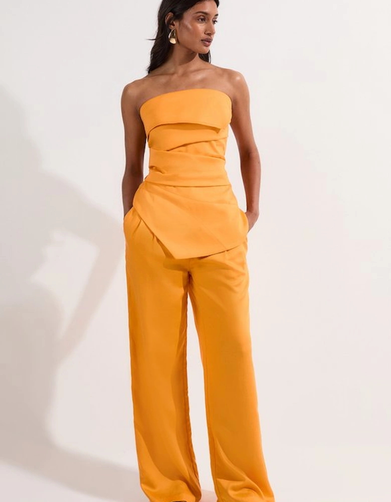 Premium Linen Wide Leg Tailored Trouser