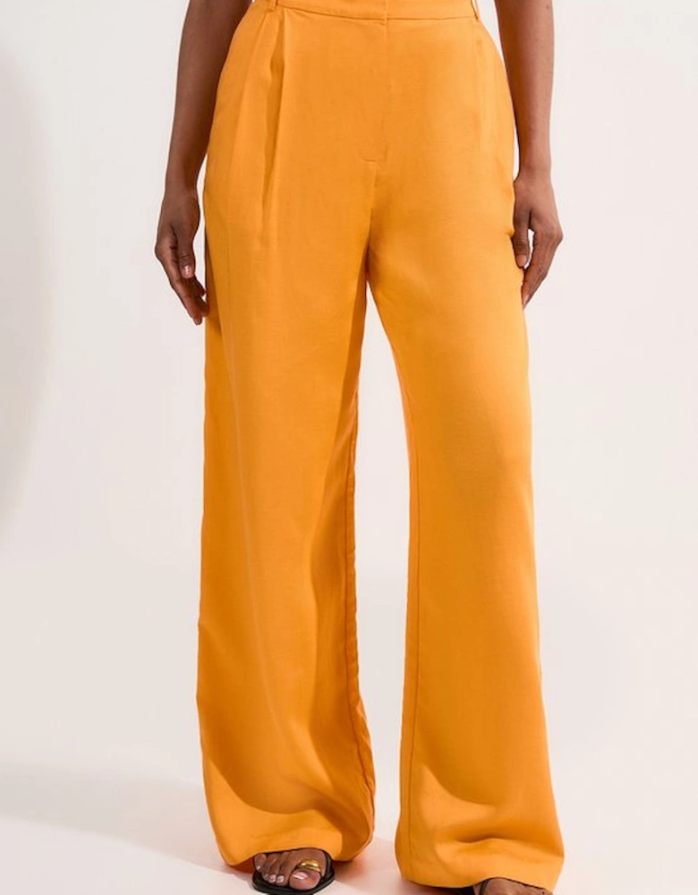 Premium Linen Wide Leg Tailored Trouser