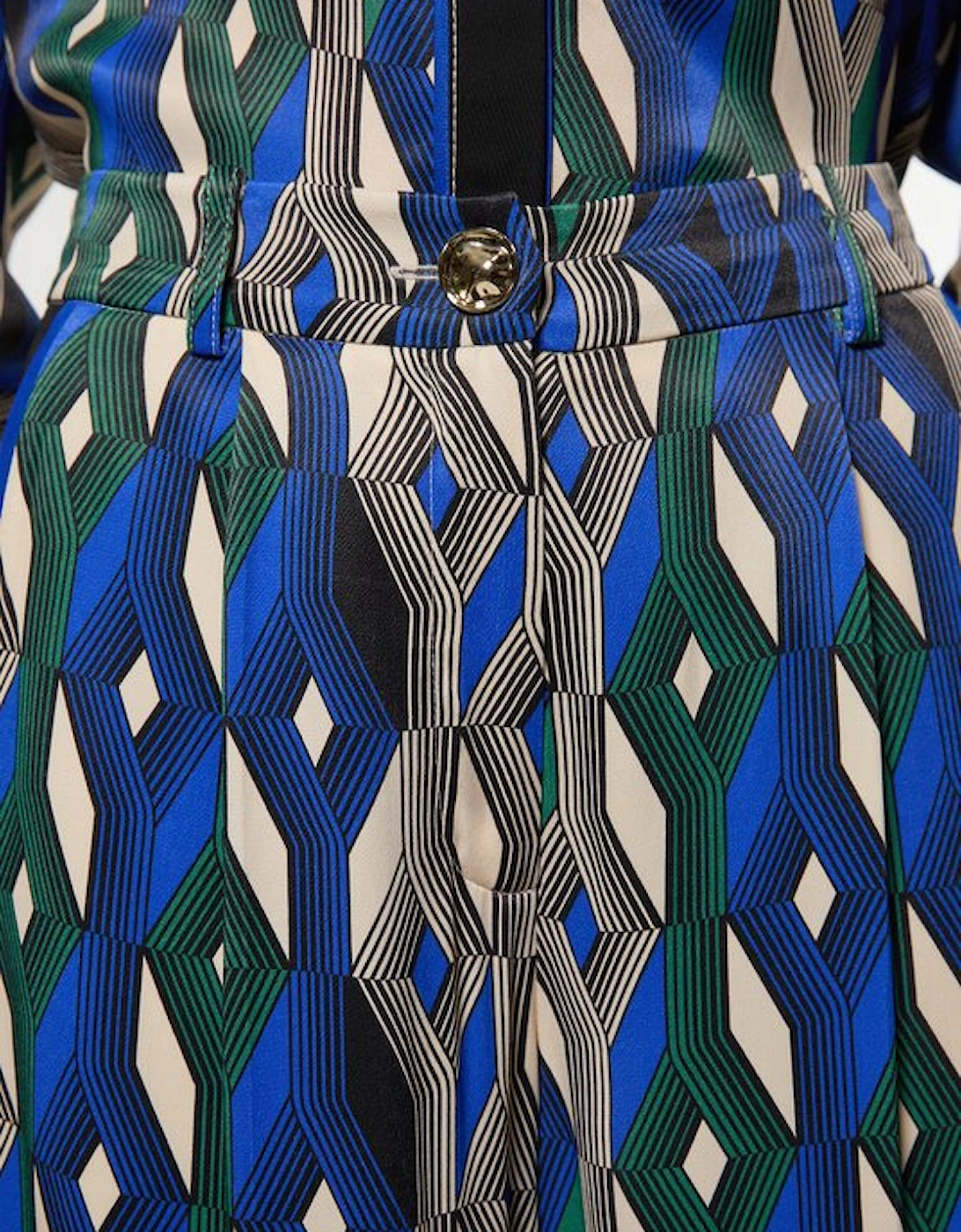 Amelia Graham Printed Viscose Satin Hight Waist Trouser
