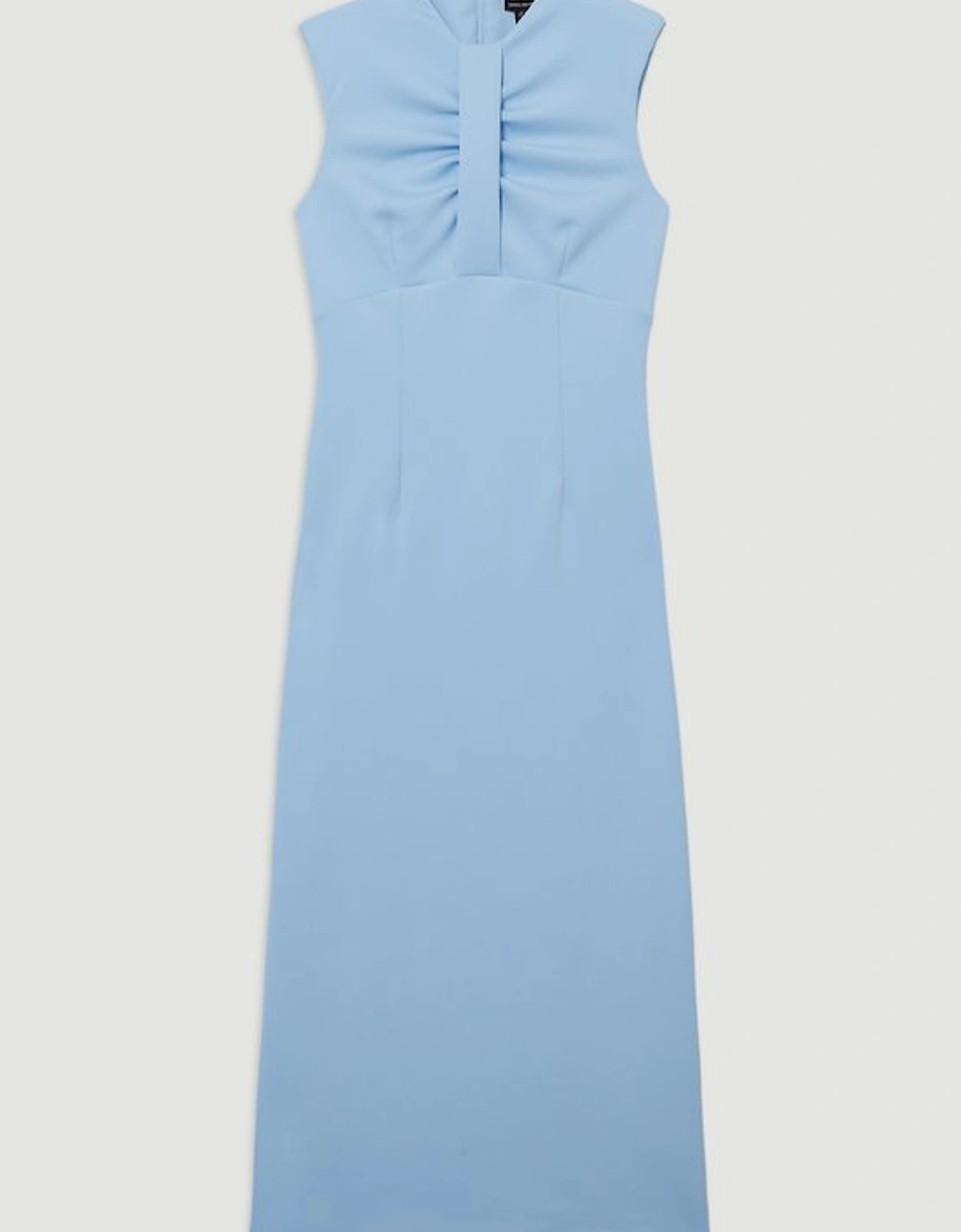Scuba Drama Twist Detail Woven Midi Dress