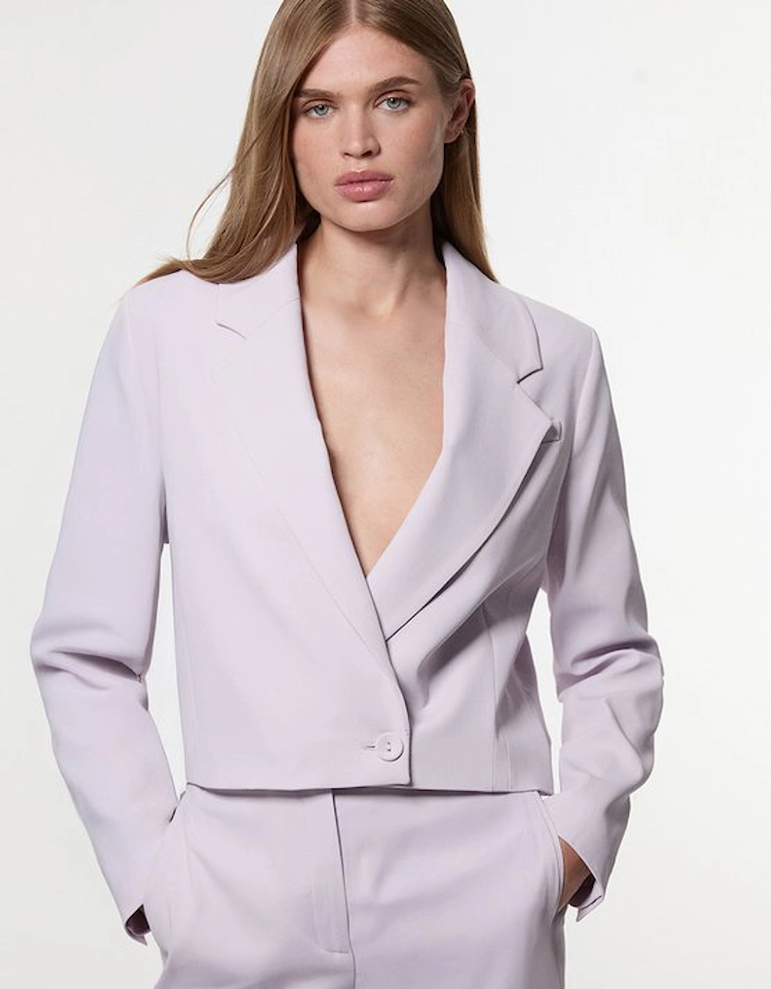 Digital Ophelia Polished Tailored Cowl Back Single Breasted Blazer, 5 of 4