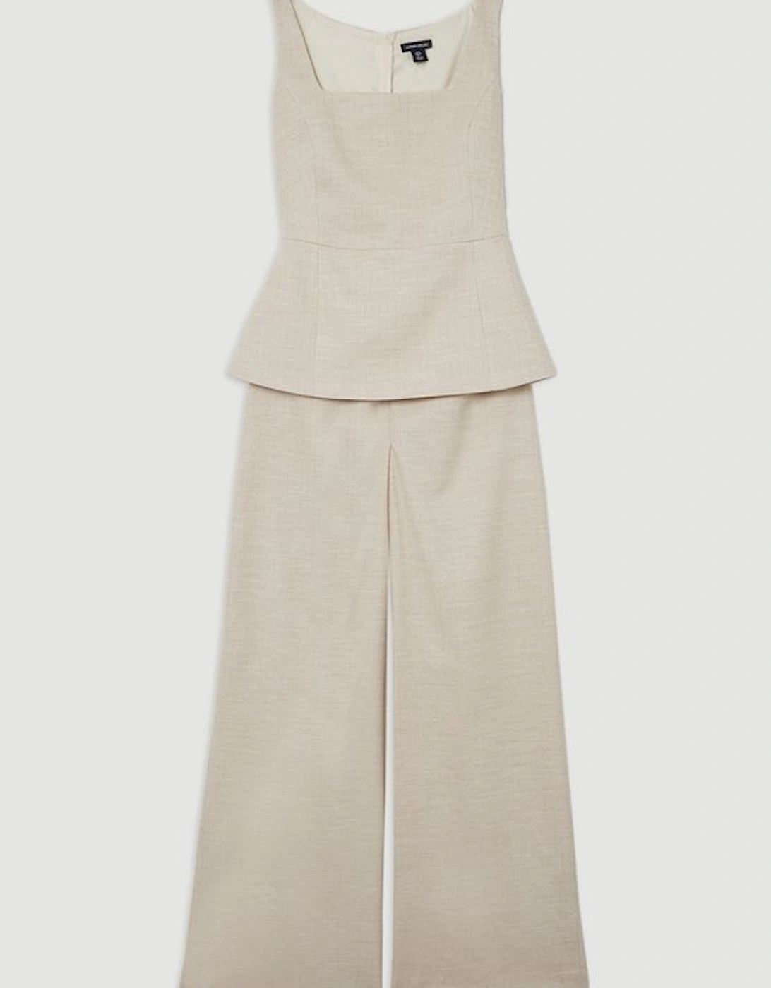 Herringbone Wide Leg Tailored Jumpsuit