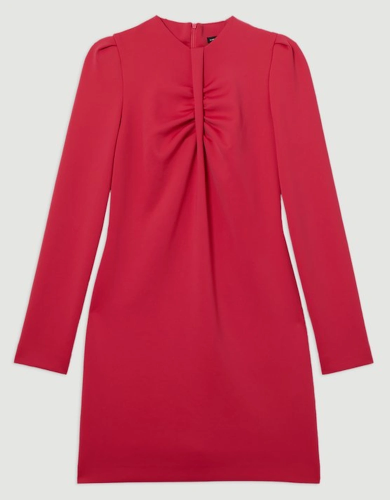 Scuba Drama Twist Detail Woven Mini Dress