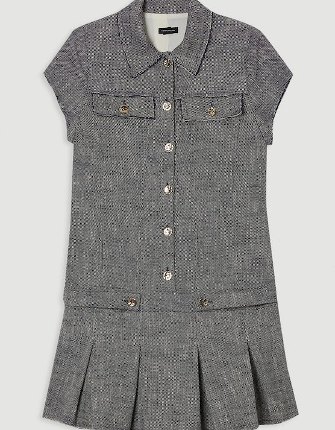 Spring Tweed Tailored Mini Dress