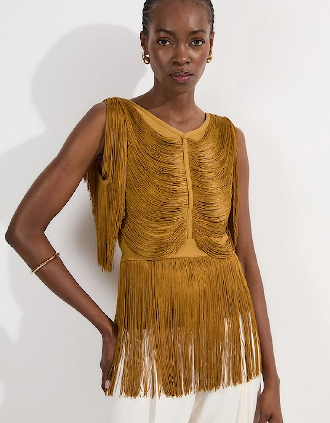 Draped Fringe Knitted Top, 5 of 4