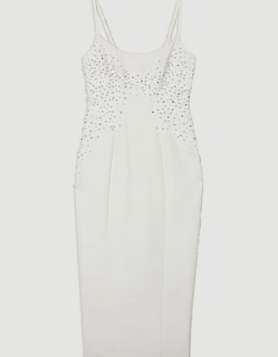 Petite Pearl And Diamante Embellished Tailored Pencil Dress