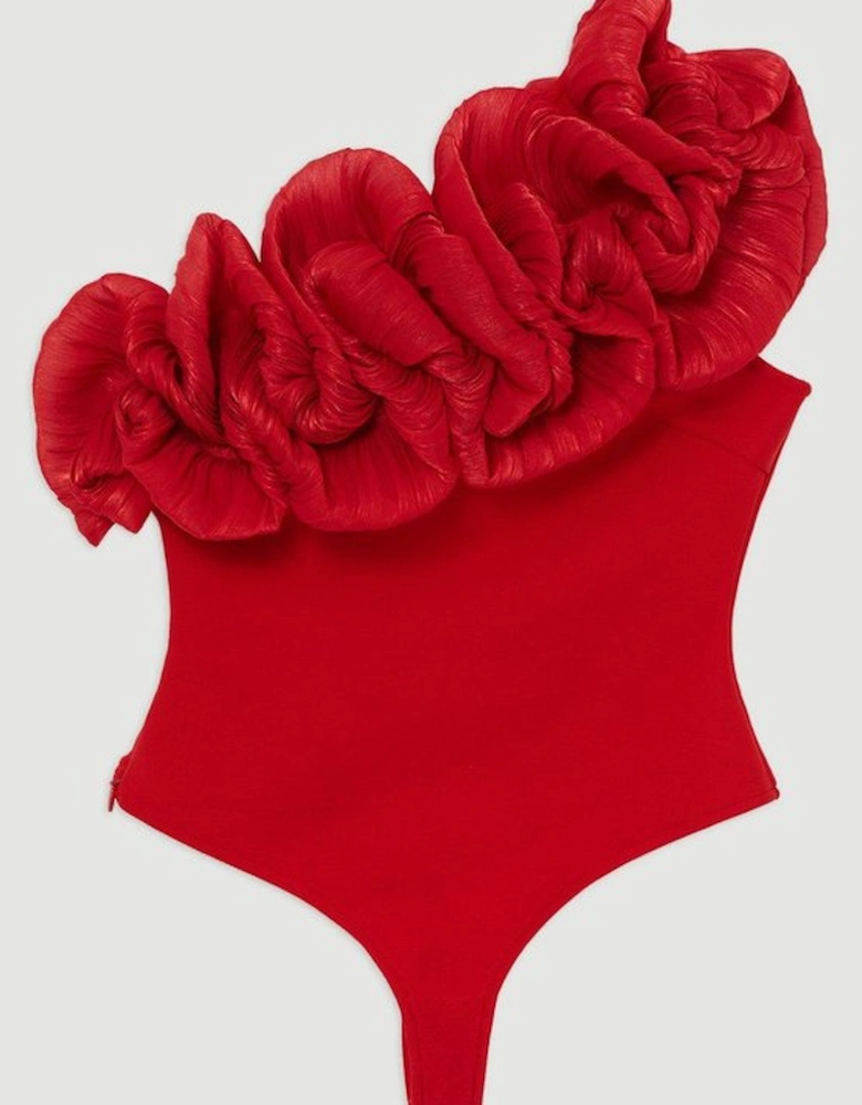 Figure Form Bandage Silk Look Knit Bodysuit