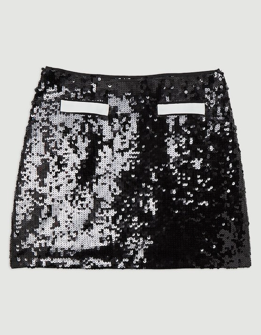 Sequin And Viscose Satin Mini Skirt With Pockets